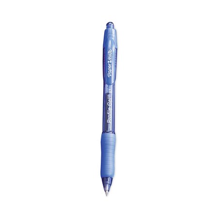 PAPER MATE Profile Gel Pen, Retractable, Fine 0.5 mm, Blue Ink, Translucent Blue Barrel, PK12 PK 2102130
